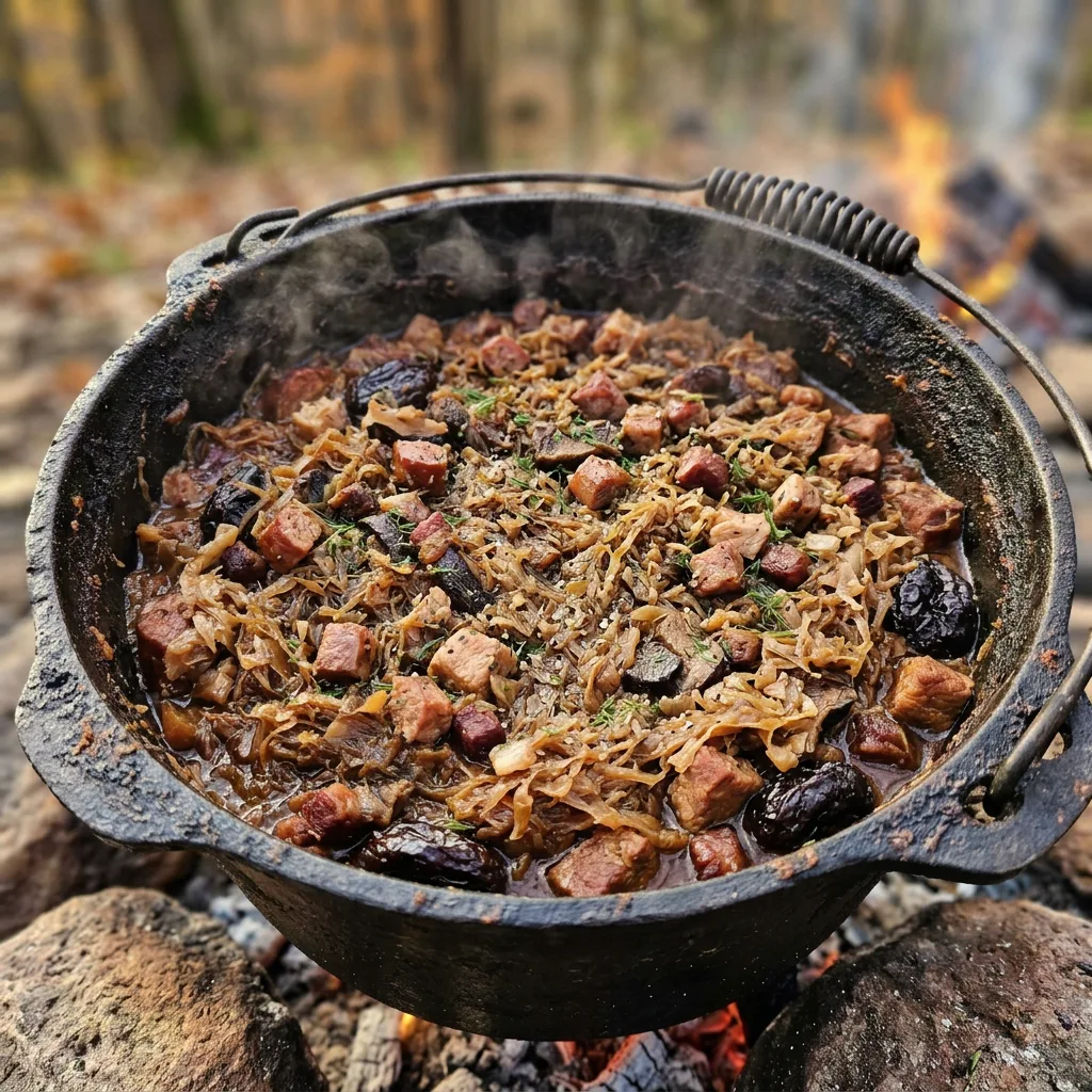 Bigos myśliwski z kociołka