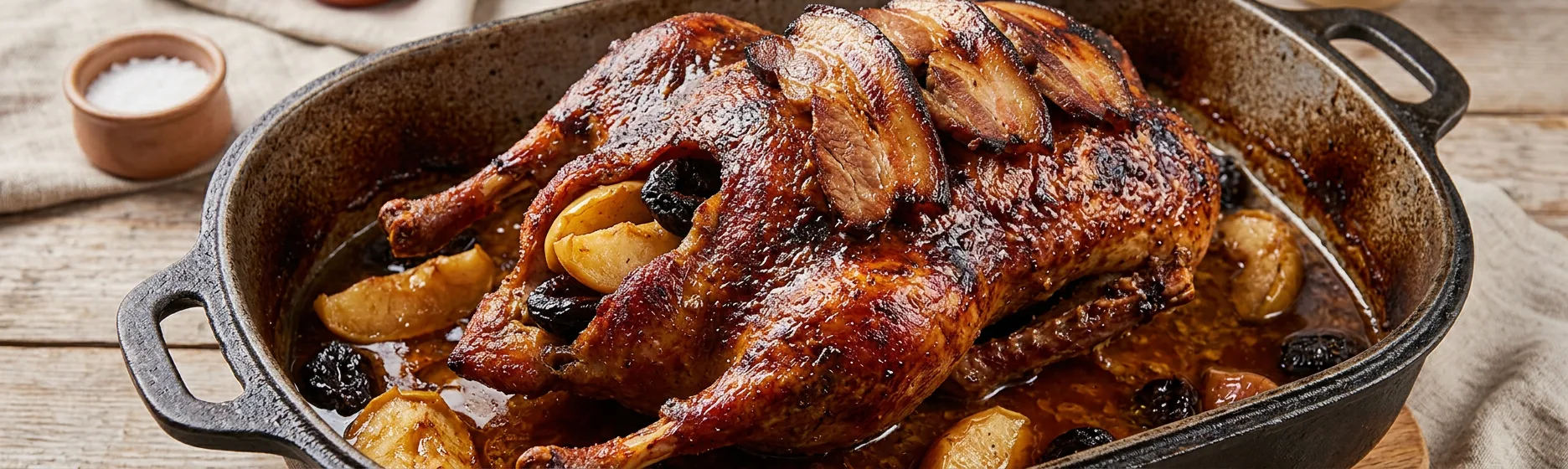 Dzika gęś pieczona w podgardlu