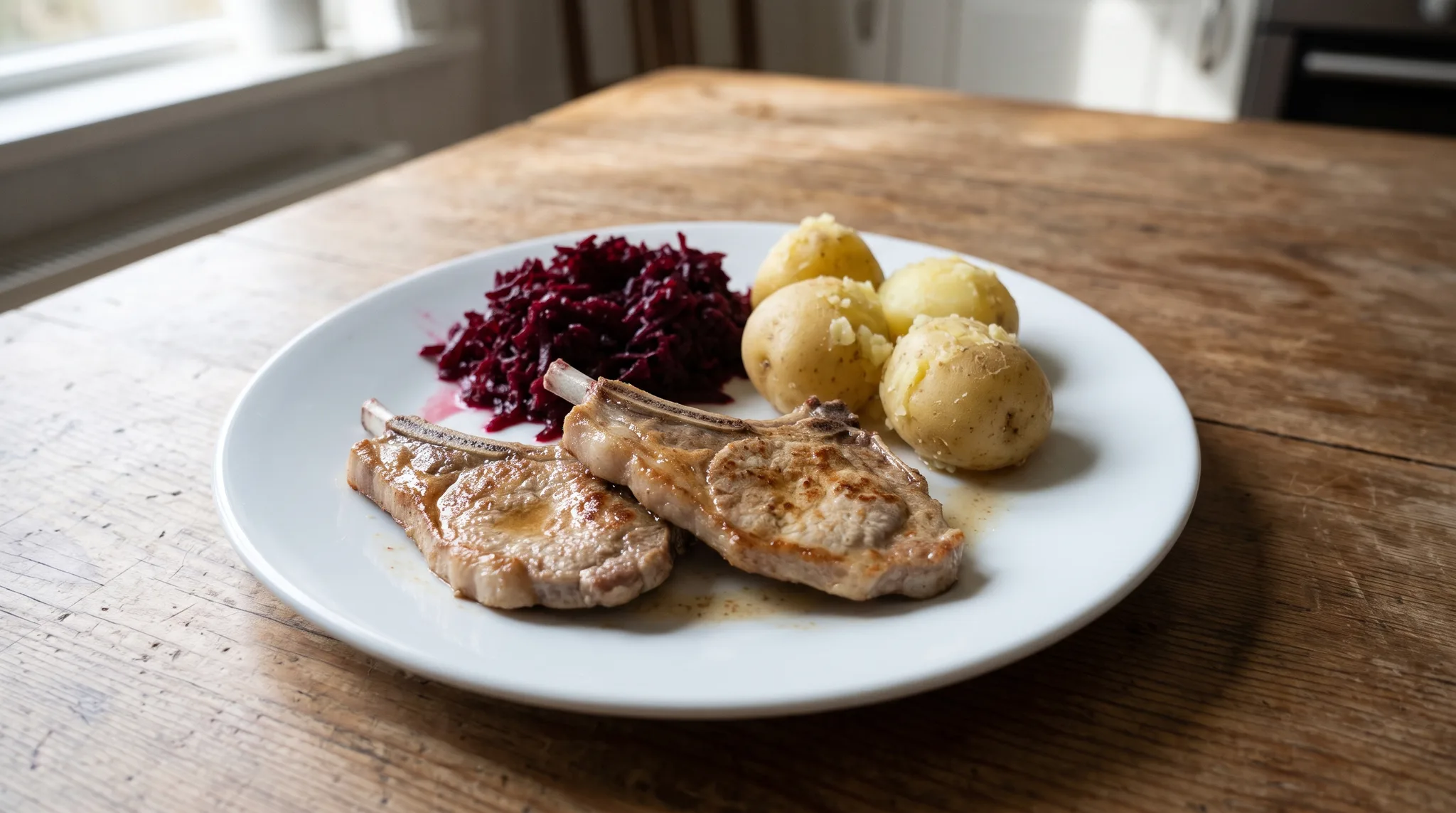 Kotlet ze schabu jelenia z wędzonym boczkiem