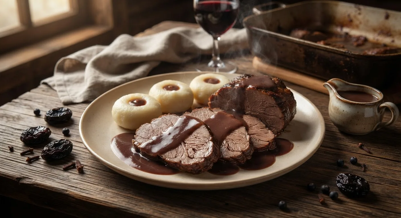 Pieczeń z sarny w czerwonym winie