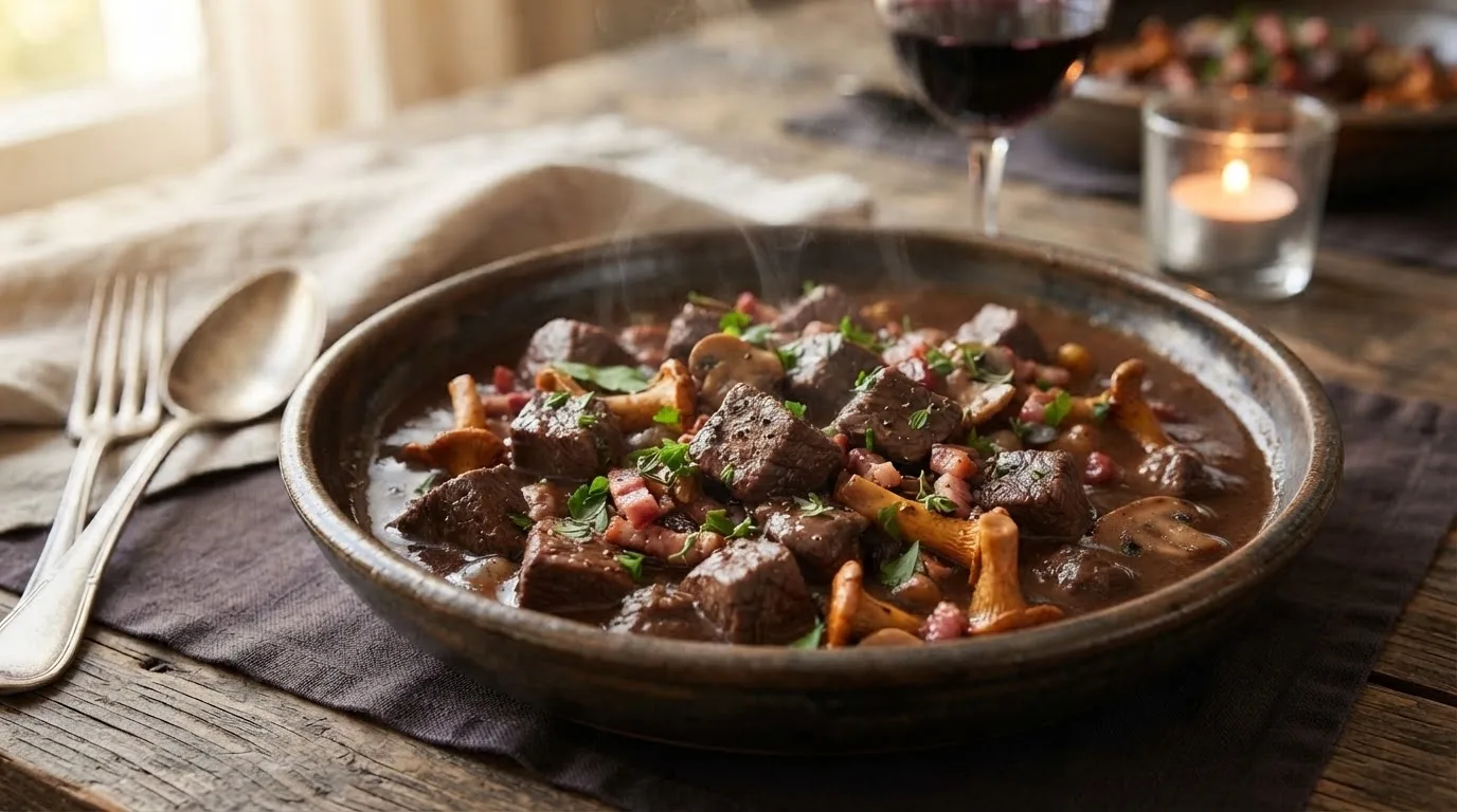 Ragout z sarniny z grzybami