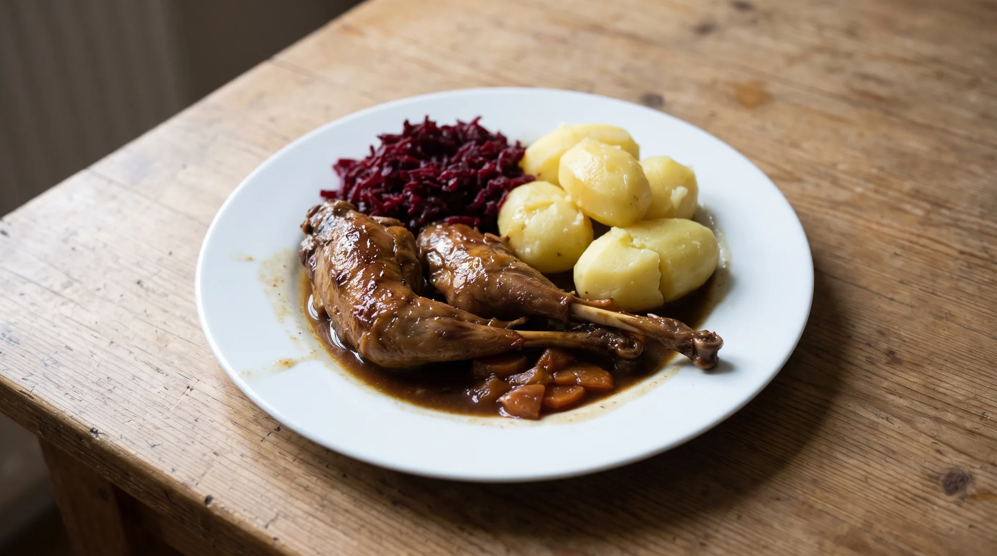 Zając confit w gęsim smalcu