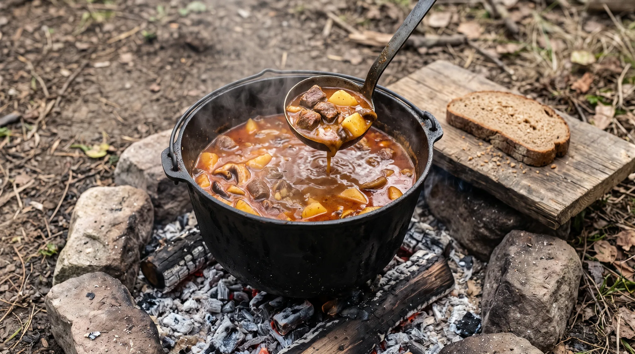 Zupa gulaszowa z jelenia z kociołka